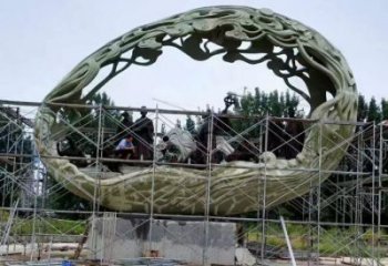 空心球雕塑制作，景區(qū)案例，鏤空空心球雕塑廠家