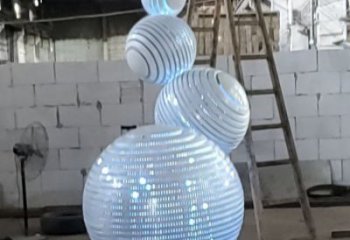 燈光球雕塑廠，街道標識，不銹鋼燈光球雕塑供應