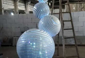 燈光球雕塑承接，城市雕塑，不銹鋼燈光球雕塑精品