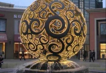 燈光球雕塑展品，鋼管組合，不銹鋼燈光球雕塑常用