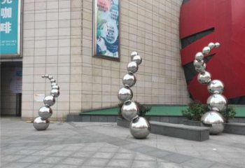 分子球雕塑訂做，公園雕塑，不銹鋼分子球雕塑提供