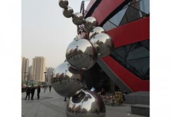 分子球雕塑訂做，景觀雕塑，不銹鋼分子球雕塑提供