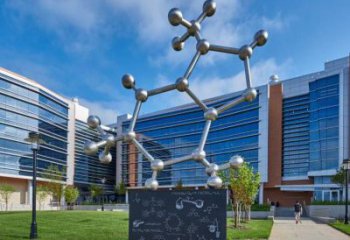 分子球雕塑制作，景區(qū)案例，不銹鋼分子球雕塑定做