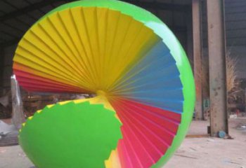 花紋球雕塑廠家，彩鋼制作，大型不銹鋼花紋球雕塑定做
