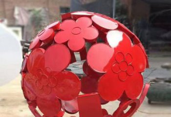 花紋球雕塑制作，景觀雕塑，不銹鋼花紋球雕塑常用