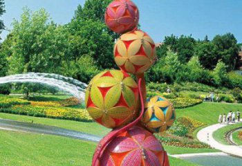 繡球雕塑服務(wù)商，公園小品，地產(chǎn)不銹鋼繡球雕塑廠家