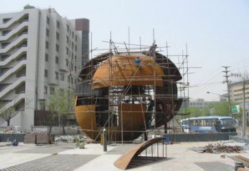 鏤空球雕塑精選，彩鋼制作，異形鏤空球雕塑工廠