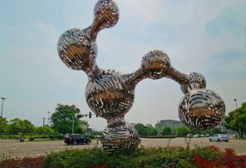 原子球雕塑廠，鏤空工藝，不銹鋼原子球雕塑精選