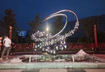 原子球雕塑選用，彩鋼制作，不銹鋼原子球雕塑制造商