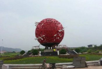圓球雕塑廠家，廣場(chǎng)雕塑，烤漆圓球雕塑訂做