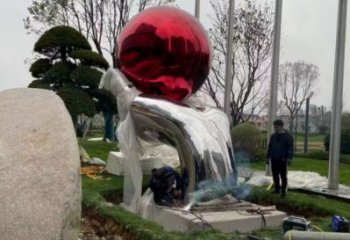 圓球雕塑服務(wù)商，街景小品，環(huán)境烤漆圓球雕塑訂做