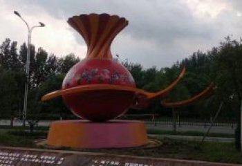 廣場花瓶雕塑訂做，城市雕塑，玻璃鋼花瓶雕塑工程