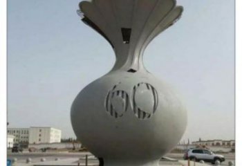 花瓶雕塑定做，城區(qū)小品，裝飾玻璃鋼花瓶雕塑定價