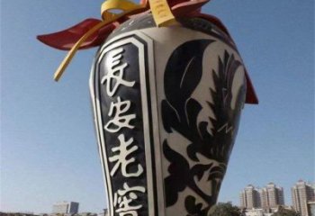 酒瓶雕塑制作廠家，城市雕塑，景觀玻璃鋼酒瓶雕塑專供
