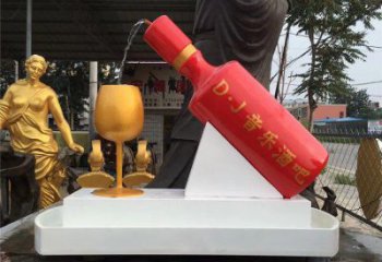 酒瓶雕塑專供，美陳雕塑，景觀流水酒瓶雕塑預(yù)定