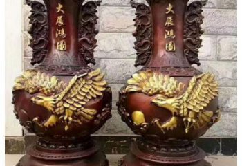花瓶雕塑精選，歐式風(fēng)格，藝術(shù)銅花瓶雕塑指用