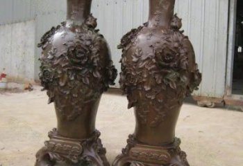 銅花瓶雕塑供應(yīng)，城市裝飾，彩色銅花瓶雕塑優(yōu)選