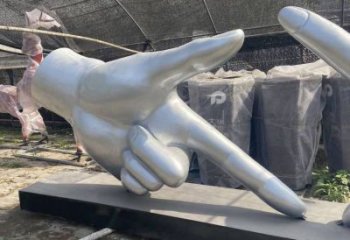 剪刀手雕塑訂做，校園雕塑，不銹鋼剪刀手雕塑廠家