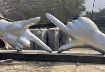剪刀手雕塑供求，美陳雕塑，不銹鋼剪刀手雕塑制造