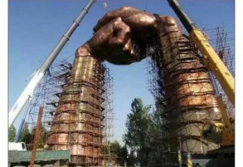 拳頭雕塑供需，室外軟裝，金屬不銹鋼拳頭雕塑制作
