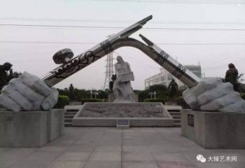 手握鋼筆雕塑，標識雕塑，不銹鋼手握鋼筆雕塑廠家