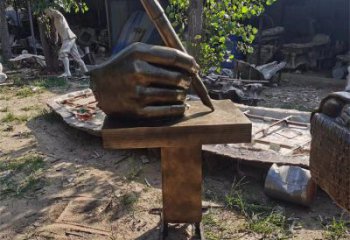 手握鋼筆雕塑供需，多彩藝術(shù)，仿銅手握鋼筆雕塑制造商