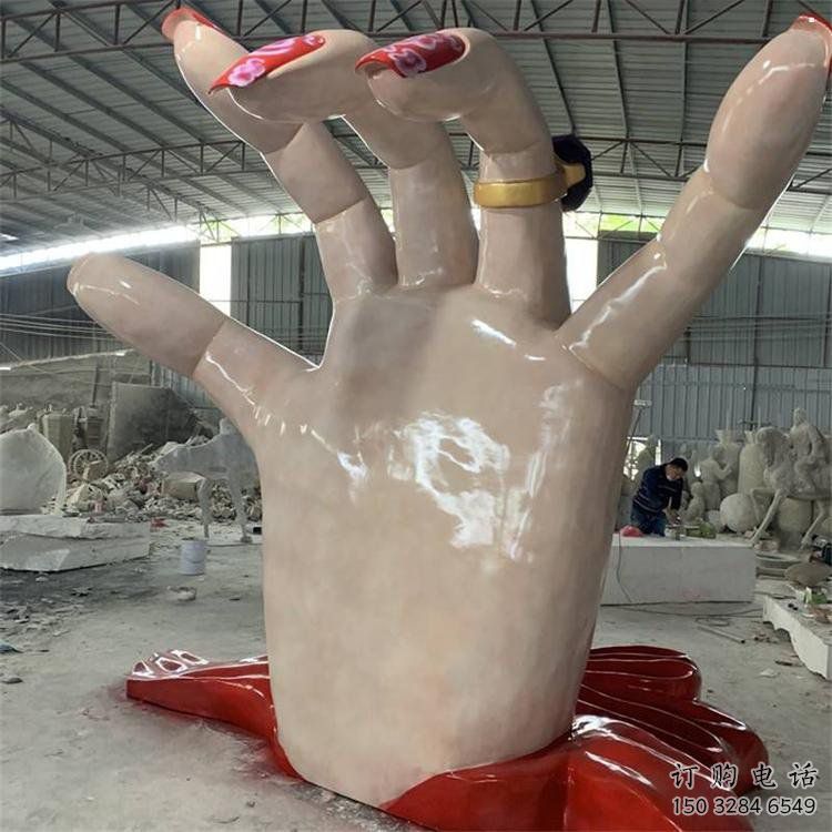 手指雕塑觀賞型，景區(qū)雕塑，不銹鋼手指雕塑廠家指用
