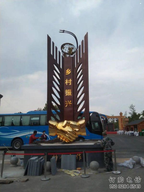 精神堡壘握手雕塑，廣場(chǎng)系列，不銹鋼握手雕塑優(yōu)選