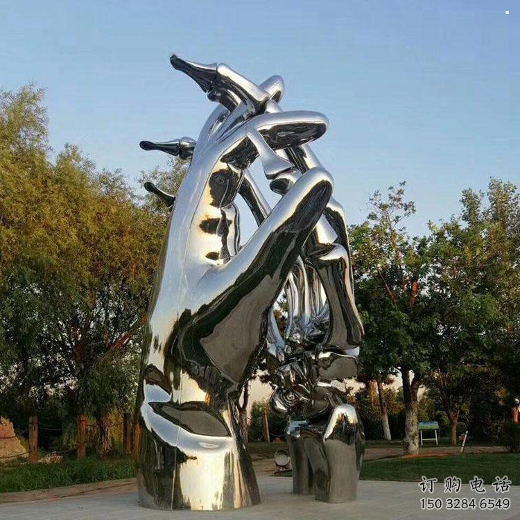 握手雕塑訂做，景觀雕塑，不銹鋼握手雕塑廠家提供