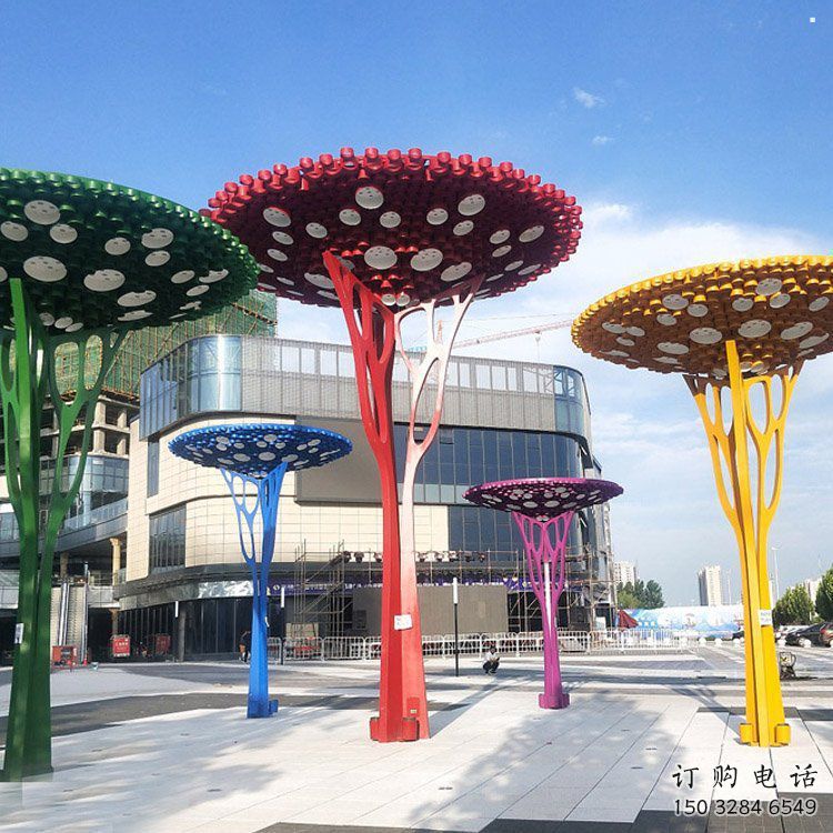 遮陽(yáng)樹(shù)雕塑常用，公園小品，不銹鋼遮陽(yáng)樹(shù)雕塑生產(chǎn)商