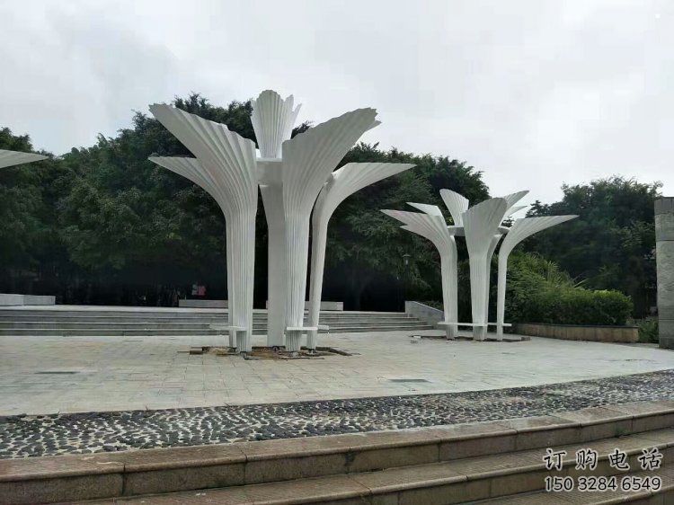 遮陽樹雕塑展品，室外軟裝，不銹鋼遮陽樹雕塑訂做