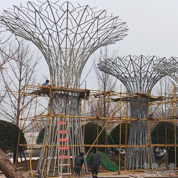 烤漆遮陽樹雕塑制造商，室外軟裝，鏤空遮陽樹雕塑制作