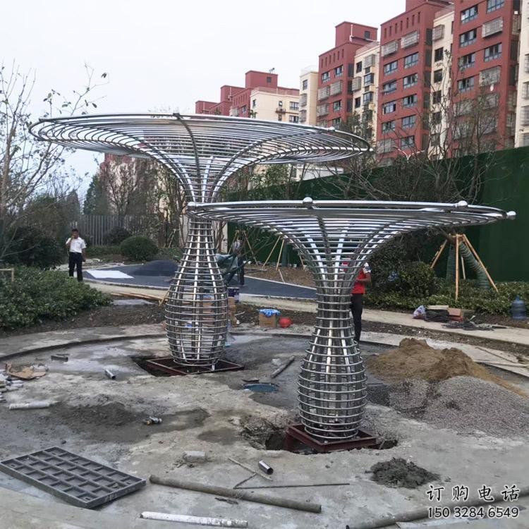 制造遮陽(yáng)樹(shù)雕塑廠家，地標(biāo)擺件，鏤空遮陽(yáng)樹(shù)雕塑訂做