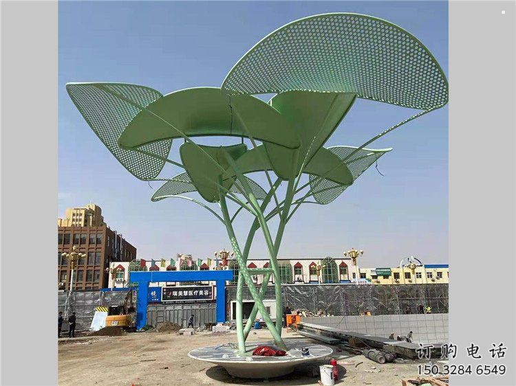 鏤空樹(shù)雕塑制造商，城市雕塑，烤漆鏤空樹(shù)雕塑定制