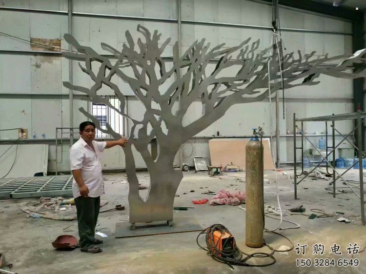 抽象鏤空樹雕塑，小區(qū)雕塑，鏤空剪紙樹雕塑廠家
