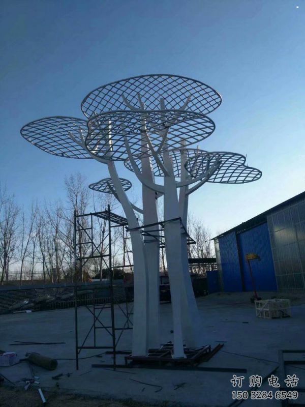 蘑菇樹雕塑加工，美陳雕塑，廣場鏤空蘑菇樹雕塑預(yù)定