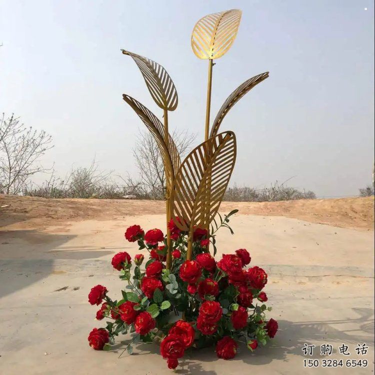 芭蕉葉雕塑定價(jià)，拉絲工藝，不銹鋼芭蕉葉雕塑制作