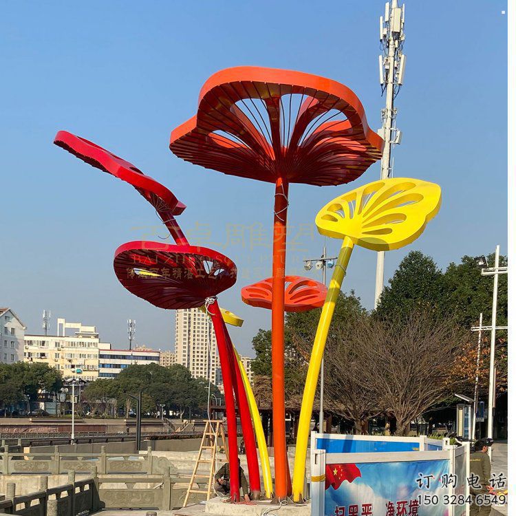 芭蕉葉雕塑訂做，公園雕塑，不銹鋼芭蕉葉雕塑公司