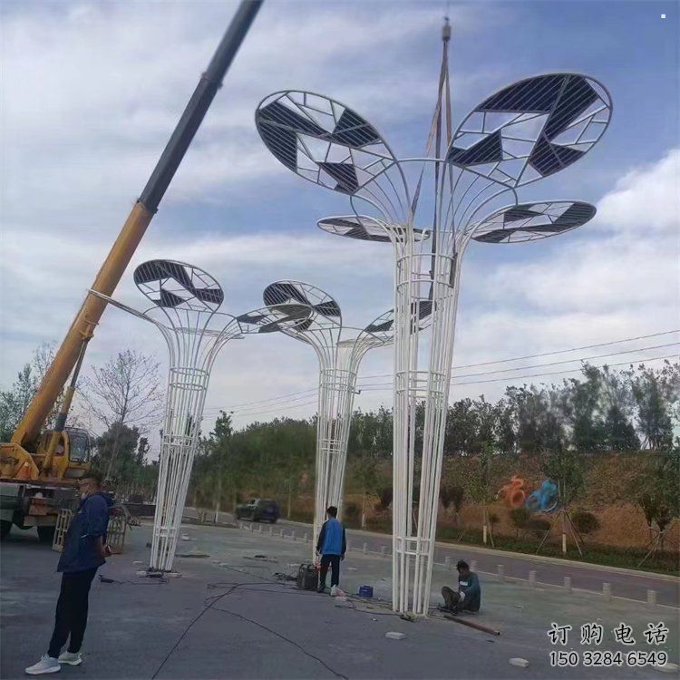 芭蕉葉雕塑精選，景區(qū)雕塑，不銹鋼芭蕉葉雕塑提供