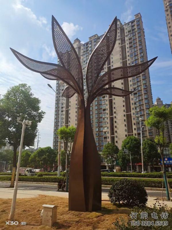 仿真樹葉雕塑，校園雕塑，彩繪仿真樹葉雕塑廠家