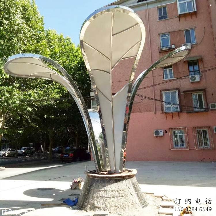 鏡面樹葉雕塑，園林裝飾，不銹鋼鏡面樹葉雕塑承接