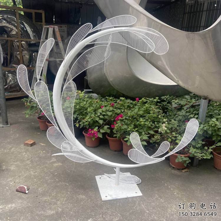 景觀樹葉雕塑訂做，街景小品，鏤空烤漆樹葉雕塑定制