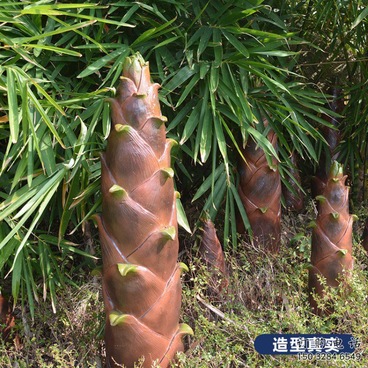 竹筍雕塑訂做，景觀雕塑，彩繪不銹鋼竹筍雕塑提供