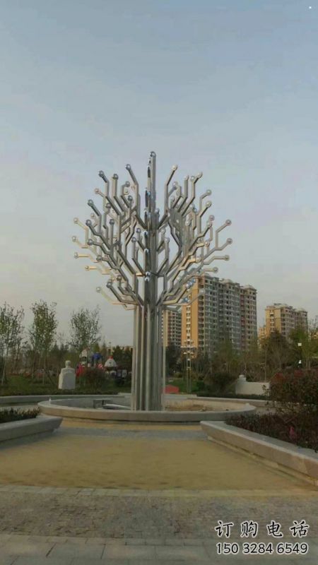 風(fēng)鈴樹雕塑定制，小區(qū)擺件，不銹鋼風(fēng)鈴樹雕塑服務(wù)商
