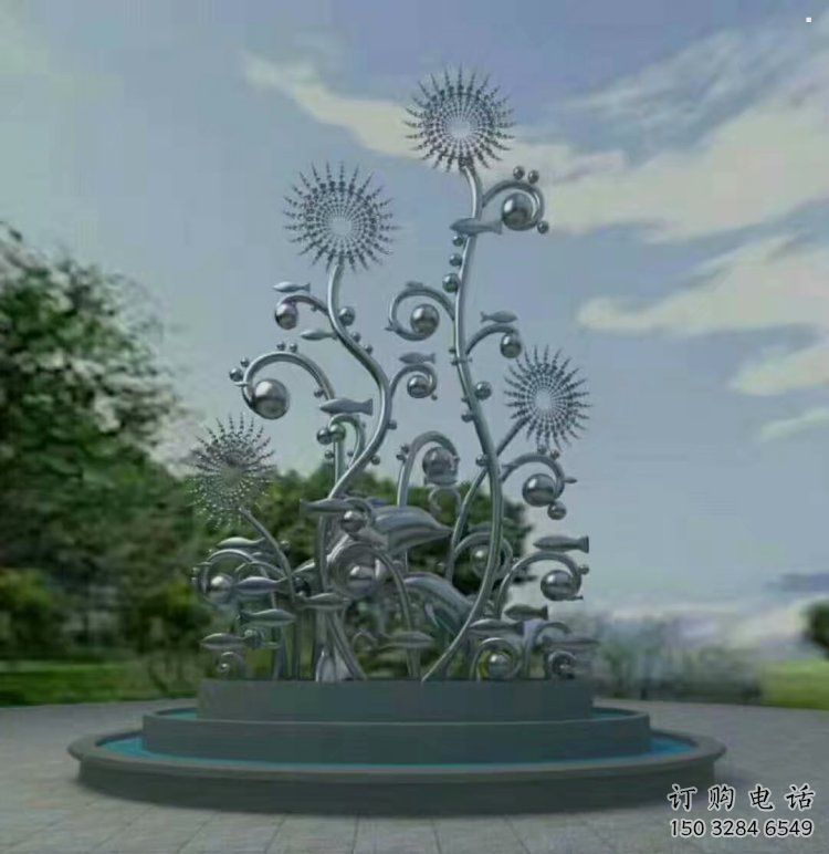 風(fēng)鈴樹(shù)雕塑精選，彩鋼制作，不銹鋼風(fēng)鈴樹(shù)雕塑工廠