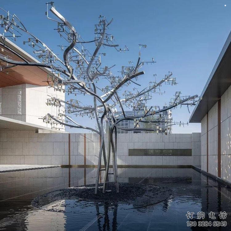 風(fēng)鈴樹雕塑通用，鍛造工藝，不銹鋼風(fēng)鈴樹雕塑通用
