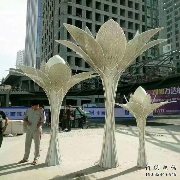 花樹雕塑定做，村標概念，不銹鋼花樹雕塑制造商