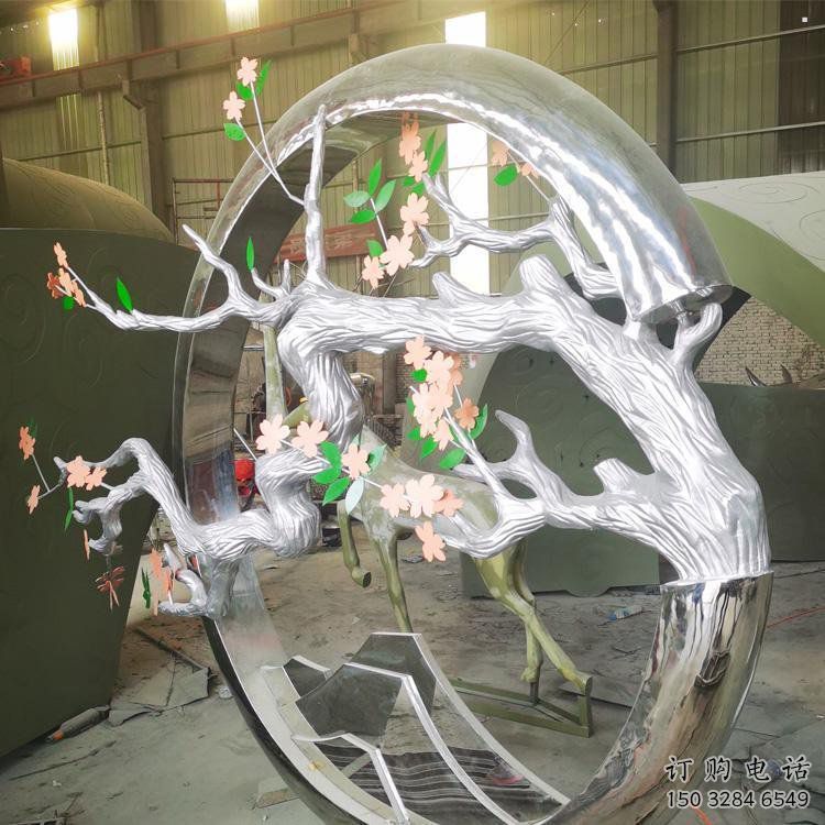 梅花樹雕塑提供，街頭雕塑，不銹鋼梅花樹雕塑優(yōu)價