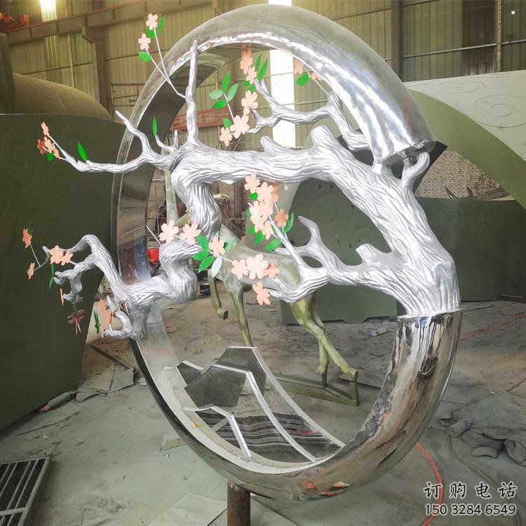 梅花樹雕塑選定，美陳雕塑，不銹鋼梅花樹雕塑工廠