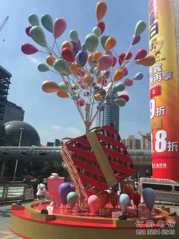 氣球樹雕塑定價(jià)，景區(qū)雕塑，玻璃鋼氣球樹雕塑生產(chǎn)商